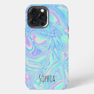 Moderne Holografische Iridescente Gepersonaliseerd iPhone 13 Pro Max Hoesje