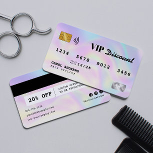 Moderne Holografische Kapper Creditcard VIP Kortingskaartje