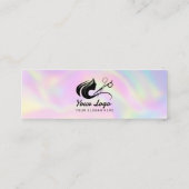Moderne holografische kapper Logo Mini Visitekaartje (Achterkant)