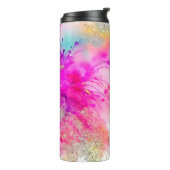 Moderne holografische kleurrijke gemarmerde glitte thermosbeker (Gedraaid links)