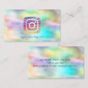 Moderne Holografische Kleurrijke Instagram Visitekaartje