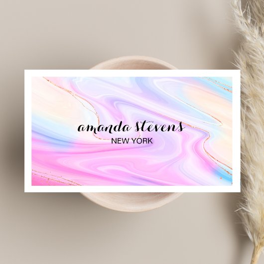 Moderne Holografische Kleurrijke Waterverf Neon Sc Visitekaartje