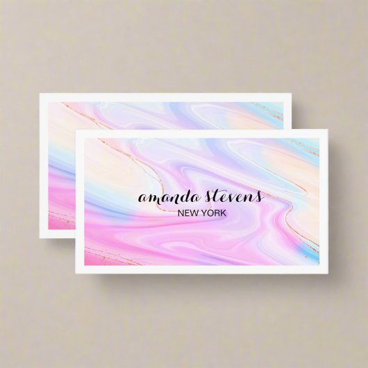 Moderne Holografische Kleurrijke Waterverf Neon Sc Visitekaartje