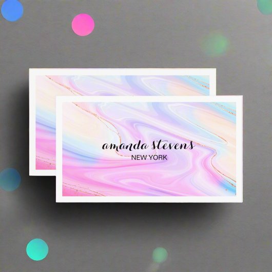 Moderne Holografische Kleurrijke Waterverf Neon Sc Visitekaartje