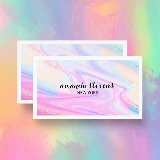 Moderne Holografische Kleurrijke Waterverf Neon Sc Visitekaartje