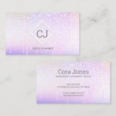 Moderne holografische Logo met kristaldruppelaar Visitekaartje (Voorkant / Achterkant)