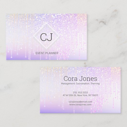 Moderne holografische Logo met kristaldruppelaar Visitekaartje (Voorkant / Achterkant)