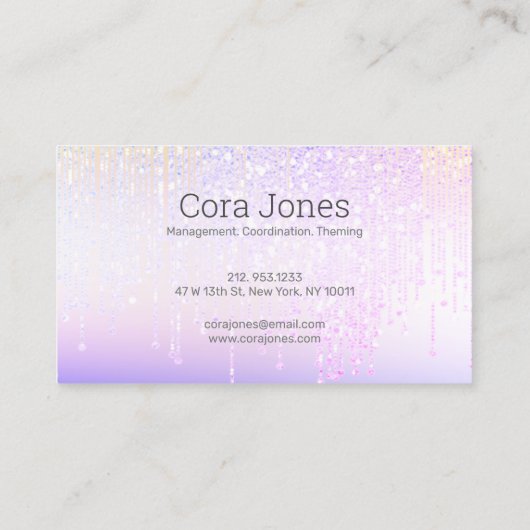 Moderne holografische Logo met kristaldruppelaar Visitekaartje (Achterkant)