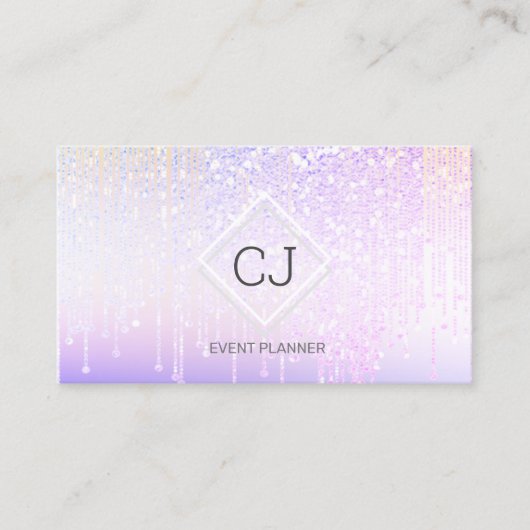 Moderne holografische Logo met kristaldruppelaar Visitekaartje (Voorkant)