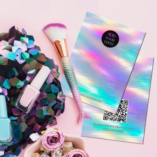 Moderne Holografische Logo QR Code ketting oorbell Visitekaartje