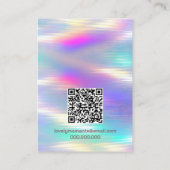 Moderne Holografische Logo QR Code ketting oorbell Visitekaartje (Achterkant)