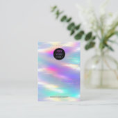 Moderne Holografische Logo QR Code ketting oorbell Visitekaartje (Staand voorkant)