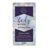 Moderne holografische logo script body boter l etiket (Voorkant)