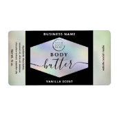 Moderne holografische logo script body boter l etiket (Voorkant)
