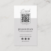 Moderne Holografische Luxe Zwart Monogram Visitekaartje (Achterkant)