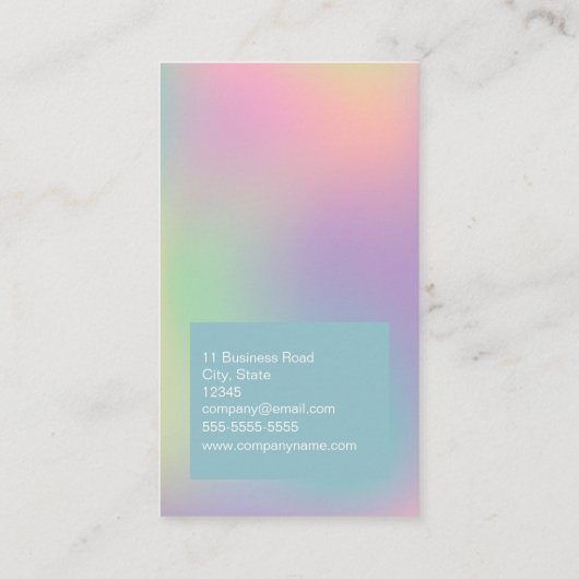 Moderne holografische make-up artiest visitekaartje (Achterkant)