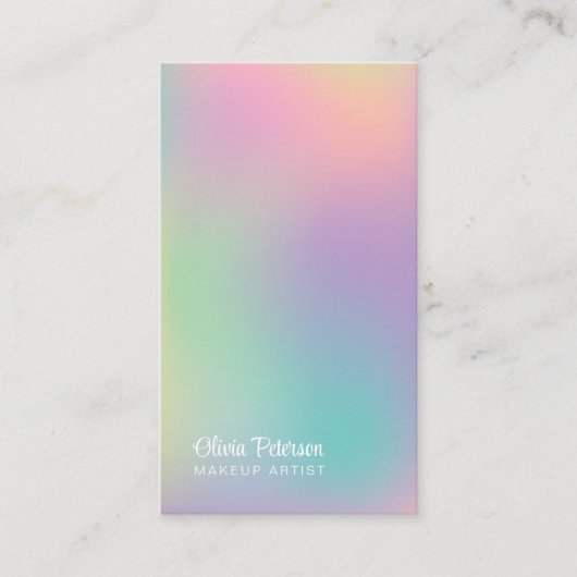 Moderne holografische make-up artiest visitekaartje (Voorkant)