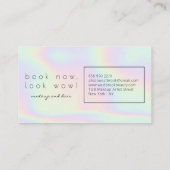 Moderne holografische make-up artist gradient rege visitekaartje (Achterkant)