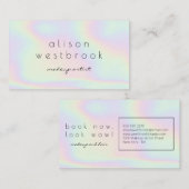 Moderne holografische make-up artist gradient rege visitekaartje (Voorkant / Achterkant)