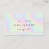 Moderne holografische make-up artist gradient rege visitekaartje (Voorkant)