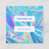 moderne holografische make - up kunstenaar pastelr vierkante visitekaartje (Voorkant)