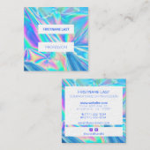 moderne holografische make - up kunstenaar pastelr vierkante visitekaartje (Voorkant / Achterkant)