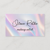 Moderne holografische make-up kunstenaar pastelreg visitekaartje (Voorkant)