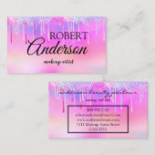 Moderne holografische make-up kunstenaar unicorn-r visitekaartje (Voorkant / Achterkant)