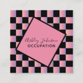 Moderne holografische make-up Sociale media QR-cod Vierkante Visitekaartje (Voorkant)