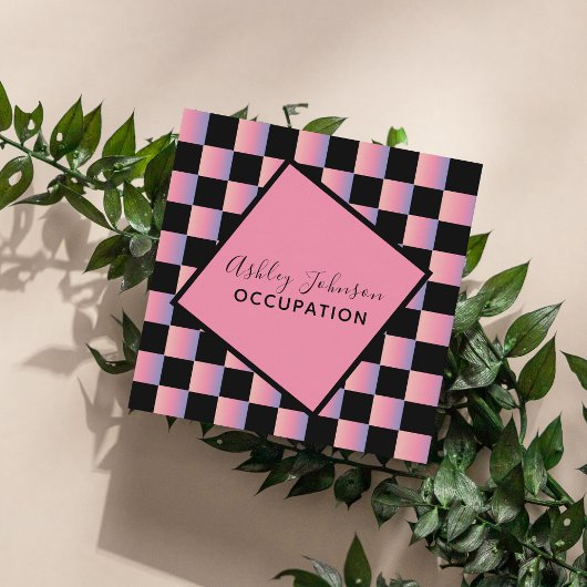 Moderne holografische make-up Sociale media QR-cod Vierkante Visitekaartje