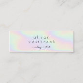 Moderne holografische make-up, unicorn-regenboog mini visitekaartje (Voorkant)