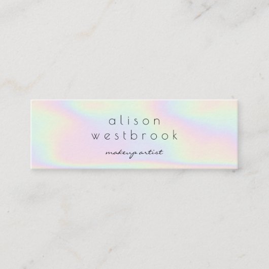 Moderne holografische make-up, unicorn-regenboog mini visitekaartje (Voorkant)