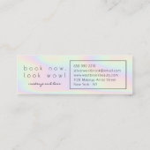 Moderne holografische make-up, unicorn-regenboog mini visitekaartje (Achterkant)