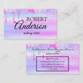 Moderne holografische make-up, unicorn-regenboog visitekaartje (Voorkant / Achterkant)