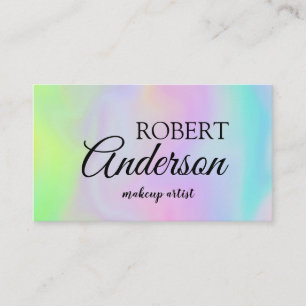 Moderne holografische make-up, unicorn-regenboog visitekaartje