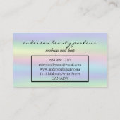 Moderne holografische make-up, unicorn-regenboog visitekaartje (Achterkant)