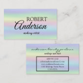 Moderne holografische make-up, unicorn-regenboog visitekaartje (Voorkant / Achterkant)