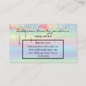 Moderne holografische make-up, unicorn-regenboog visitekaartje (Achterkant)