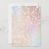 Moderne holografische mousserende glitterkalligraf kaart (Achterkant)