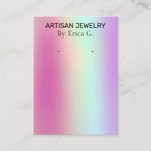 Moderne holografische Neon Colored Earring Card Visitekaartje (Voorkant)