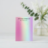 Moderne holografische Neon Colored Earring Card Visitekaartje (Staand voorkant)