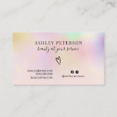 Moderne holografische ombre chic girly roze make-u visitekaartje (Achterkant)