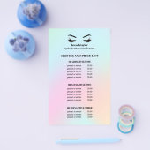 Moderne Holografische OOGWIM SALON SERVICE LIJST Flyer (Enkel)