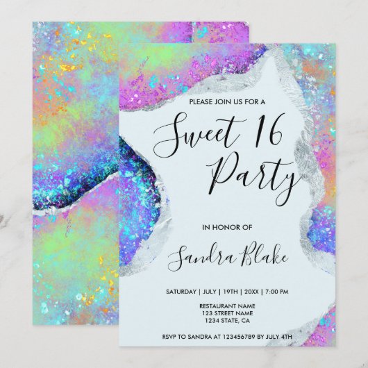 Moderne holografische opaal iriserend kaart (Voorkant / Achterkant)