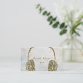 Moderne holografische optische Glitter-hoofdtelefo Visitekaartje (Staand voorkant)