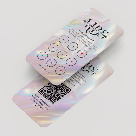 Moderne Holografische Parel Roze Loyaliteit Kaart Visitekaartje
