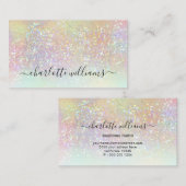 Moderne holografische pasta Glitter Makeup Artist Visitekaartje (Voorkant / Achterkant)