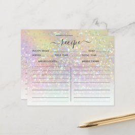 Moderne holografische pasta Glitter Recipe Kaarten