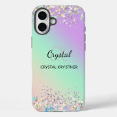 Moderne holografische pastelglitter Case-Mate iPhone case (Achterkant)