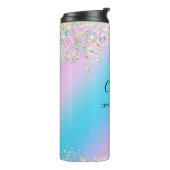 Moderne holografische pastelglitter thermosbeker (Gedraaid links)